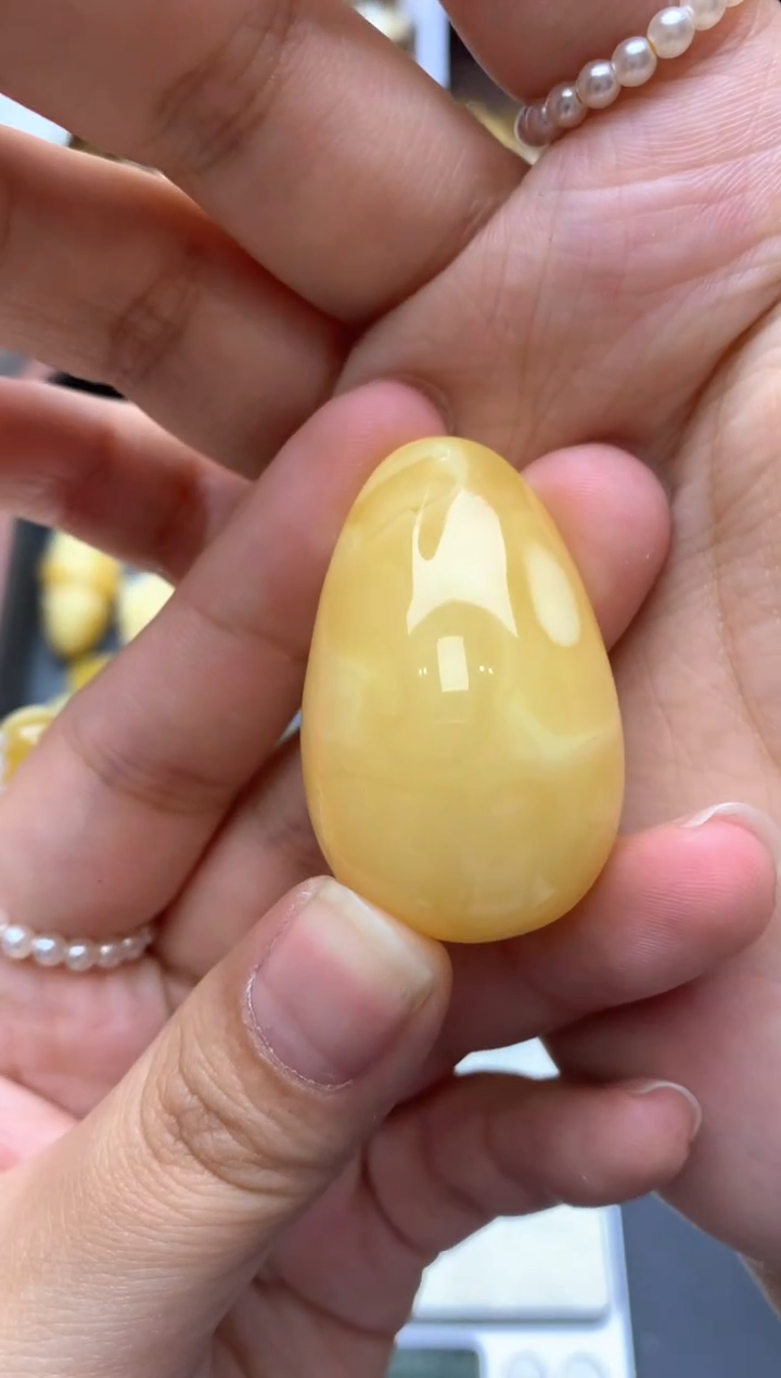 【闪购商品】琥珀珠宝奇石未镶嵌133琥珀蜜蜡花粉有纹坑介意勿拍