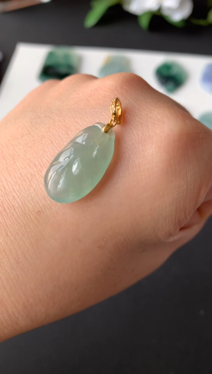 颈饰18K金镶嵌翡翠h****i0316360224镶嵌费