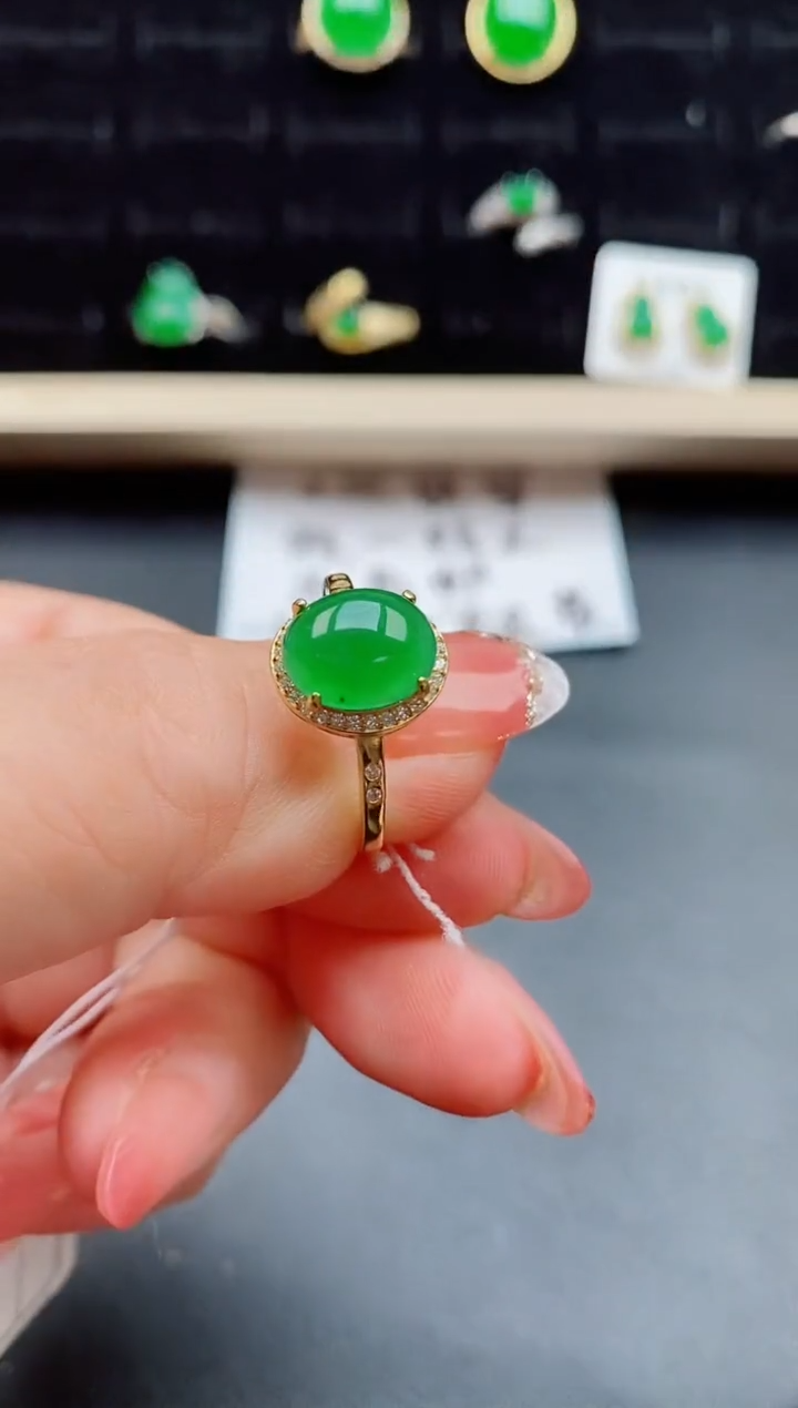 【闪购商品】翡翠戒指银S925镶嵌08050