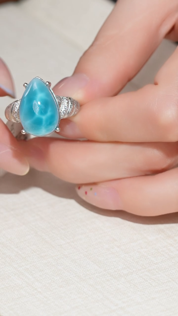 未镶嵌针钠钙石（海纹石）戒指海纹石戒指 JP52197  