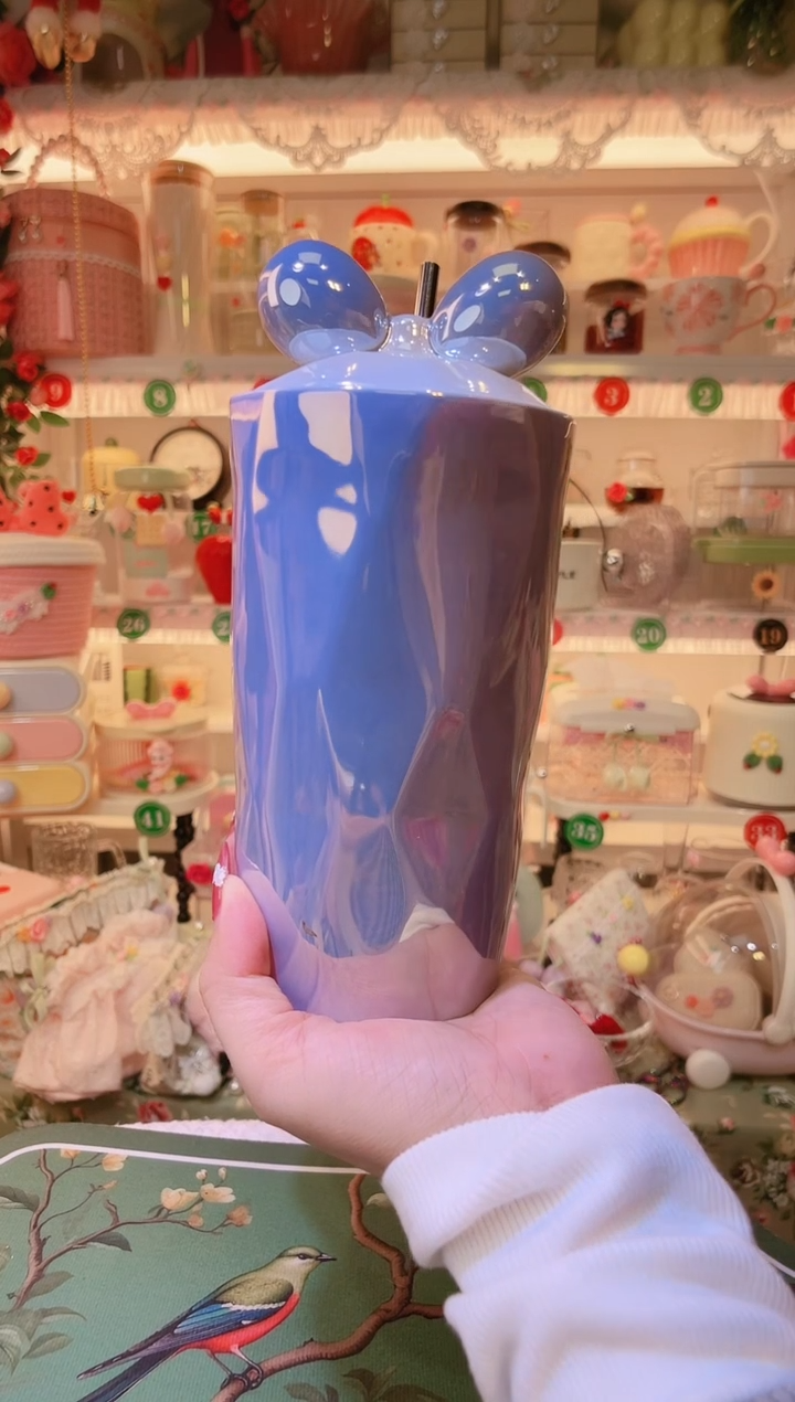 紫色米奇吸管杯——手工制作品质好！