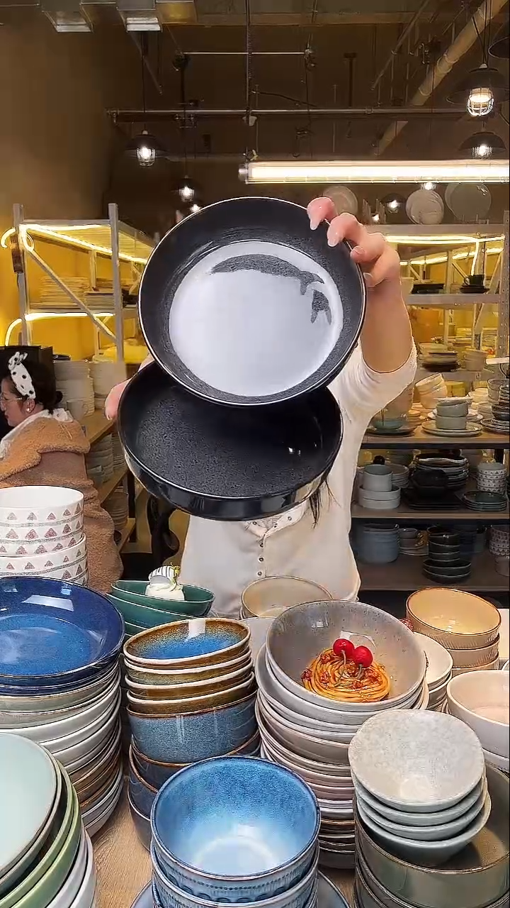 瓷177【瑕疵】外贸尾货窑变釉下彩