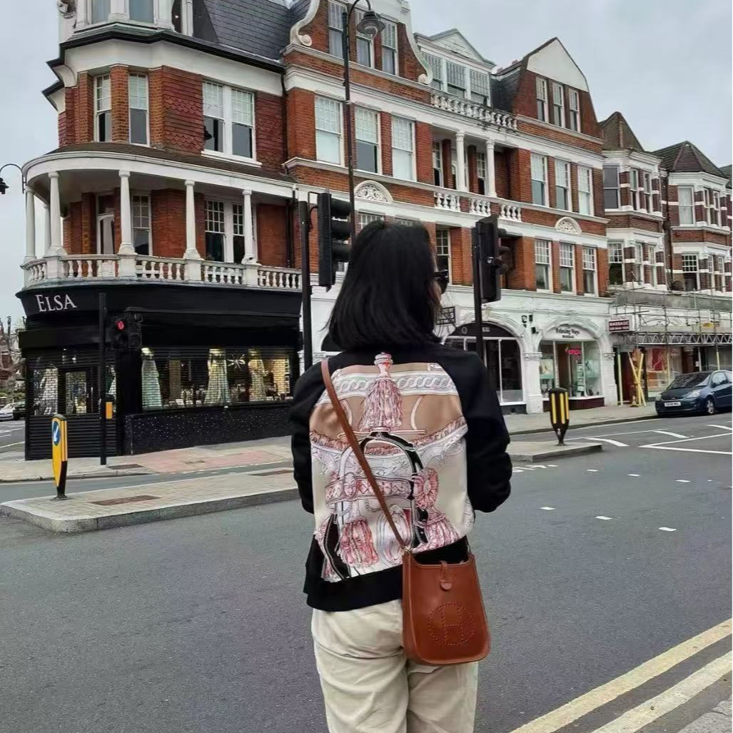 95新 Hermes/爱马仕 黑色真丝拼接空调衫/f36/编号9934