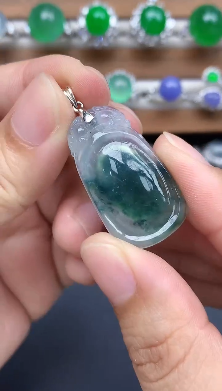 颈饰18K金镶嵌翡翠398-中国好珍宝