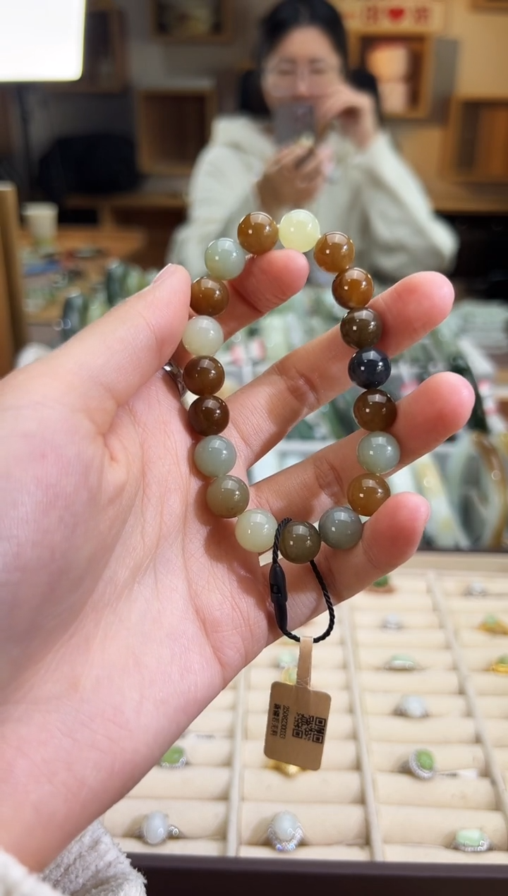 未镶嵌手串和田玉若羌料楼兰多宝手串卡10
