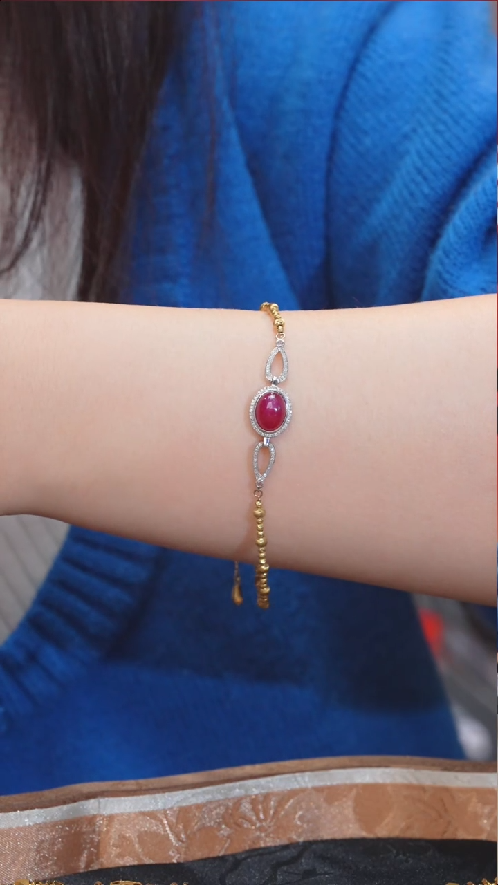 【闪购商品】红宝石手链18K金镶嵌（3.6ct）@@Q5384