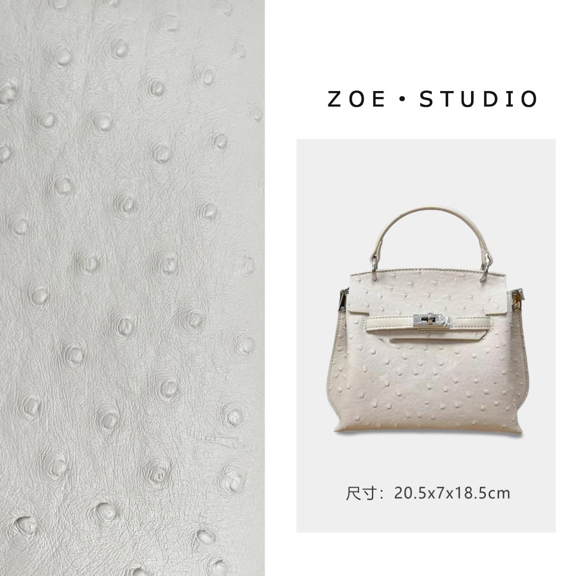 【佐伊甄选】QYX-81397-米白轻奢女士经典小众斜挎斜跨包包