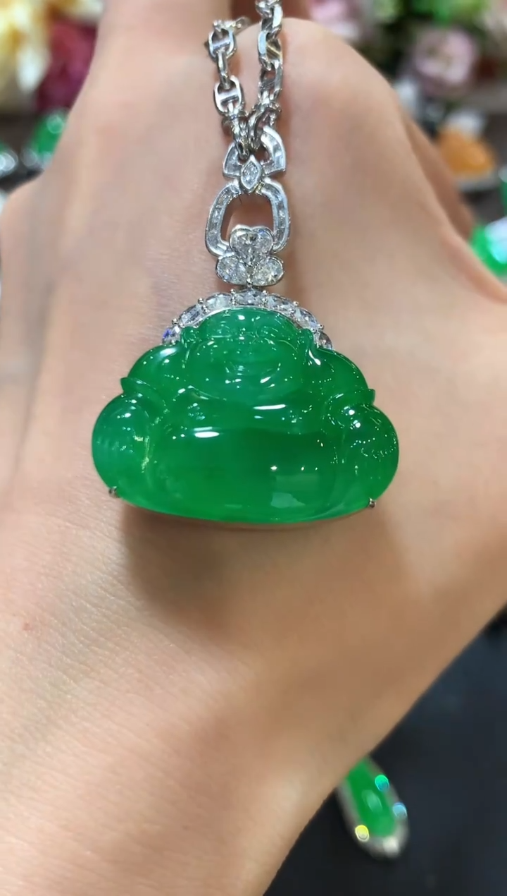 吊坠(不含链)18K金镶嵌翡翠用****）z158  