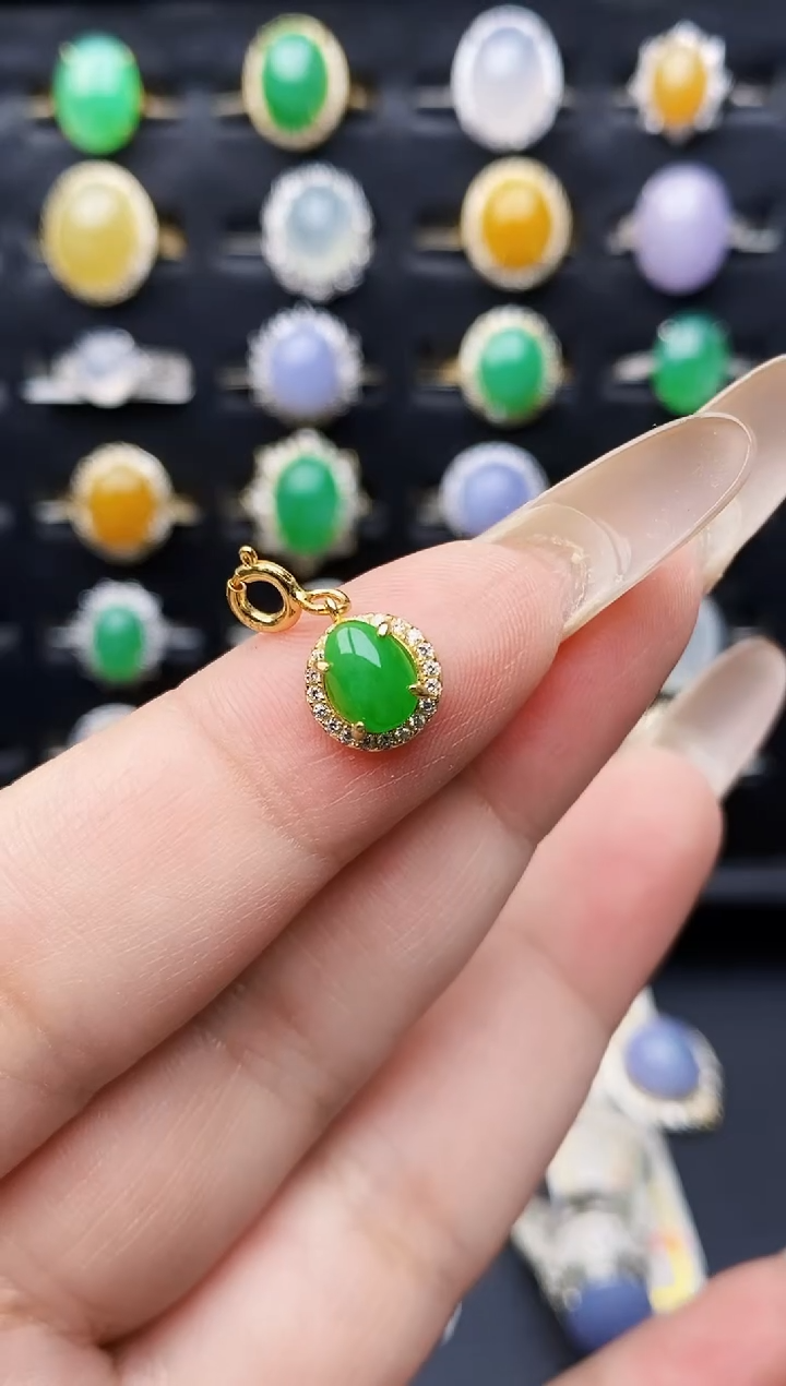 银S925镶嵌戒指翡翠1100