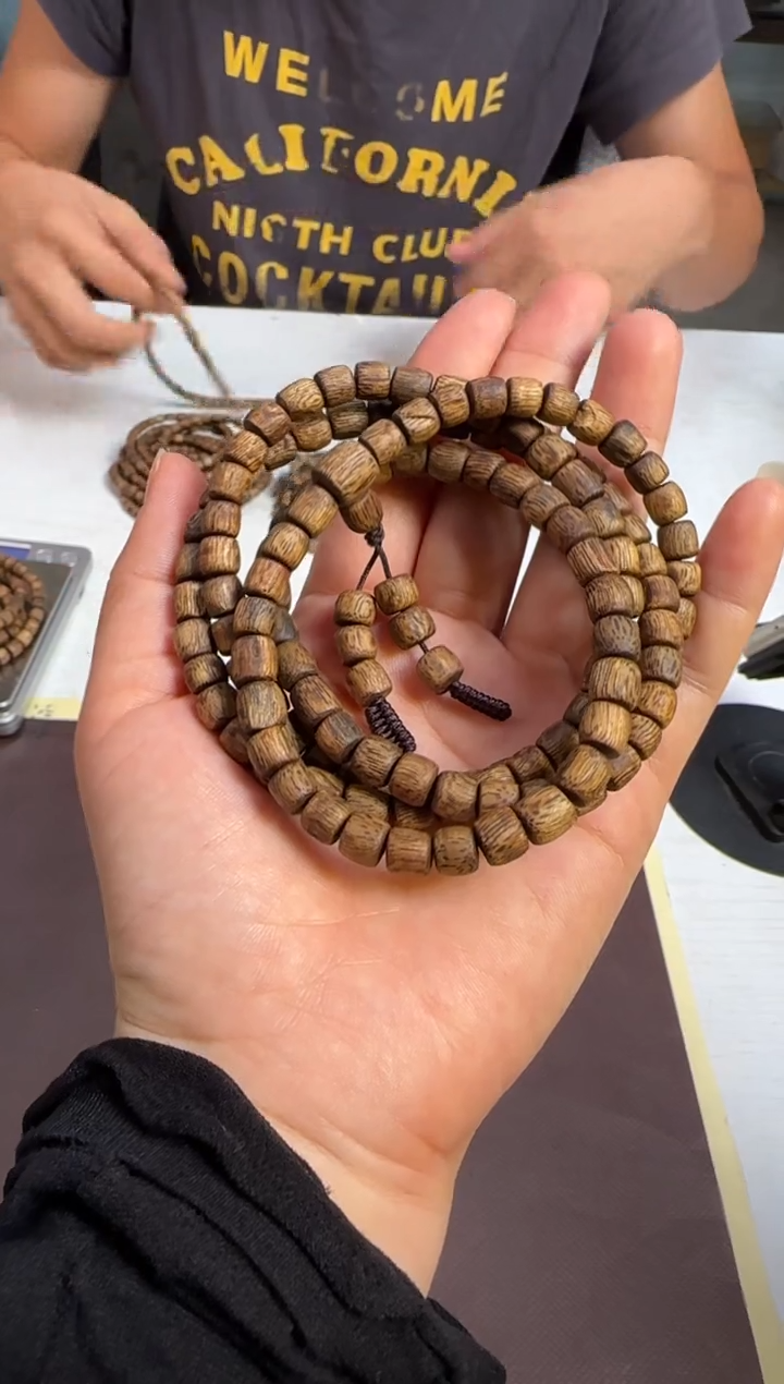 手串沉香99沉窖藏款海南老白棋桶珠长串多样性发1