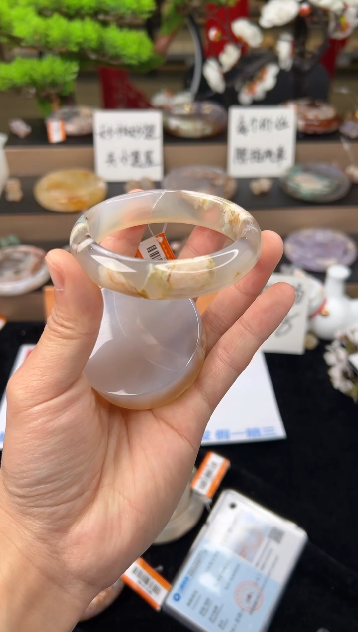 【闪购商品】石英质玉未镶嵌手镯55圈口（赠送镯心）21710