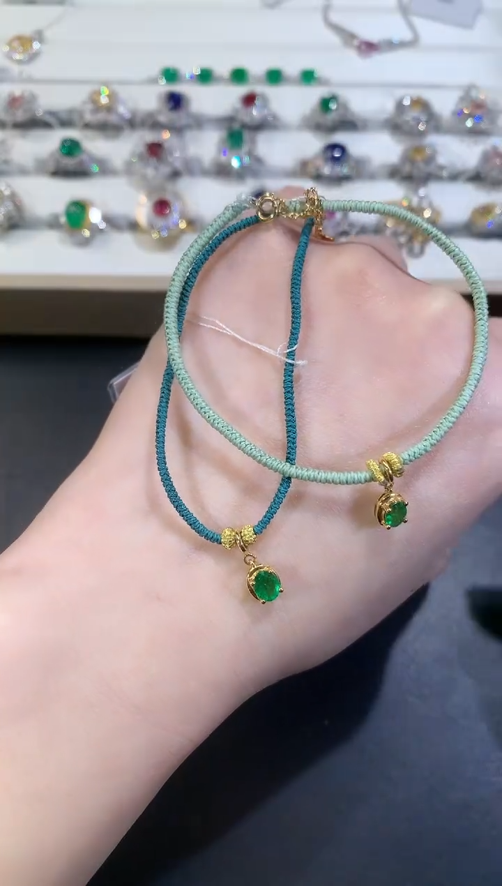 【闪购商品】祖母绿手绳18K金镶嵌Z17|980多样性发其一