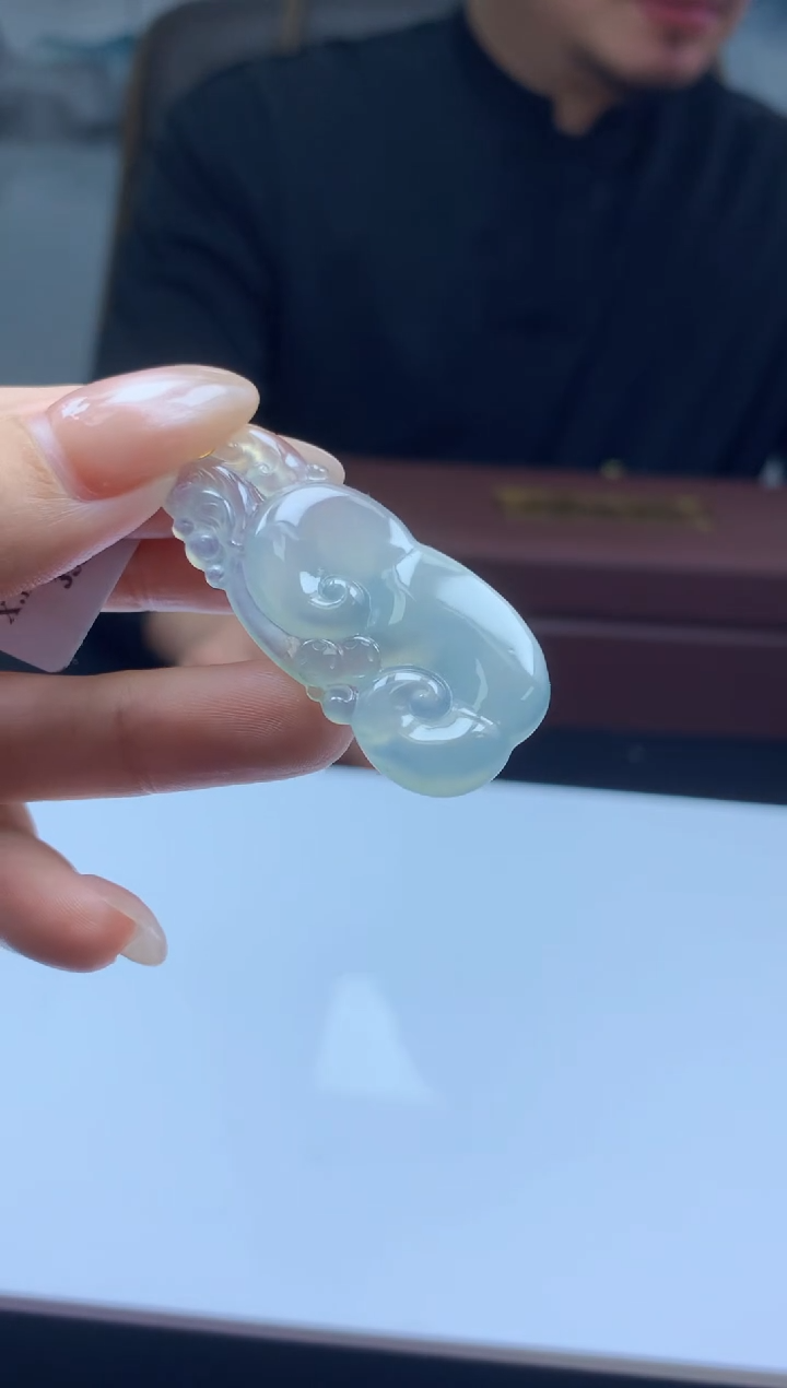 【闪购商品】定制翡翠未镶嵌008ee-毛货如意22赠绿珠金扣