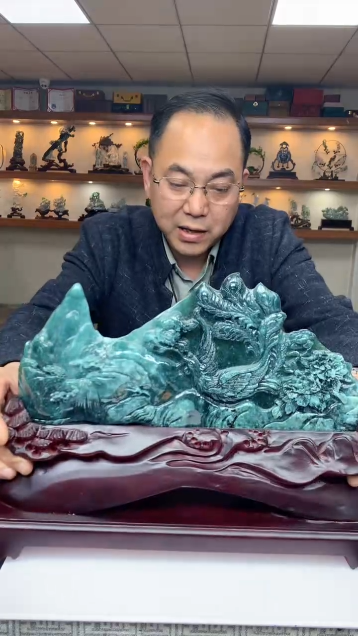 【闪购商品】定制翡翠未镶嵌1087ry-毛货摆件34赠底座