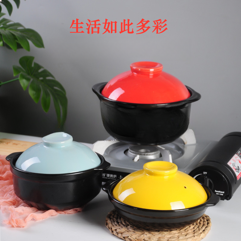 厂家直销耐高温锂瓷砂锅送礼品专用商用砂锅双耳大小砂锅可代发