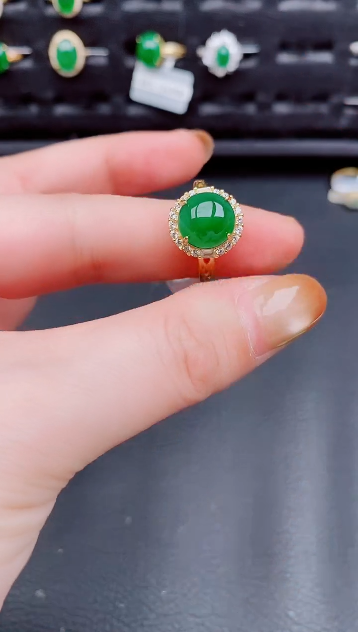 【闪购商品】翡翠戒指银S925镶嵌天然a货翡翠179