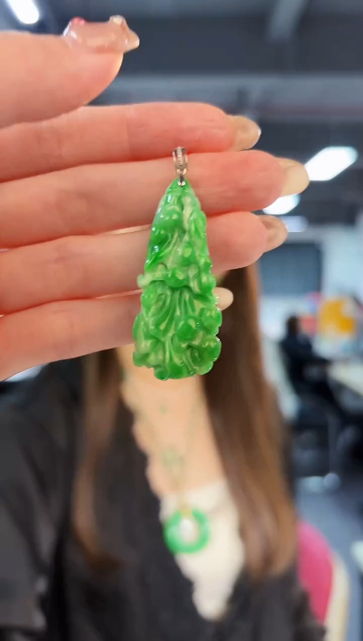 【闪购商品】翡翠颈饰18K金镶嵌缅料A货/支持复检/一件