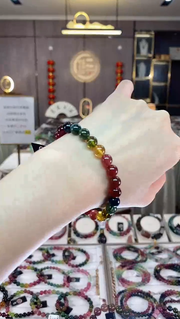 【闪购商品】碧玺单圈手串7mm+未镶嵌一物一证dan