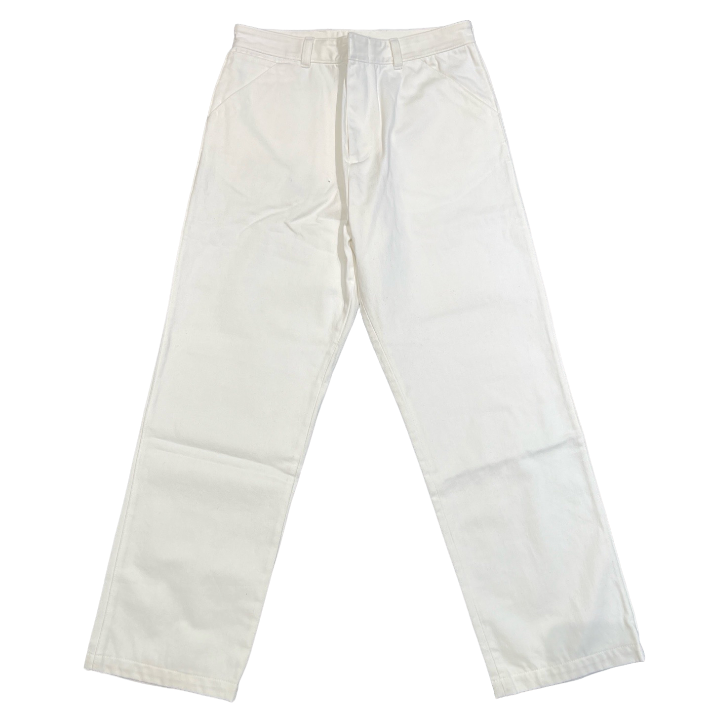 未使用 Prada/普拉达 白色珐琅三角标/棉质/直筒休闲长裤/50码