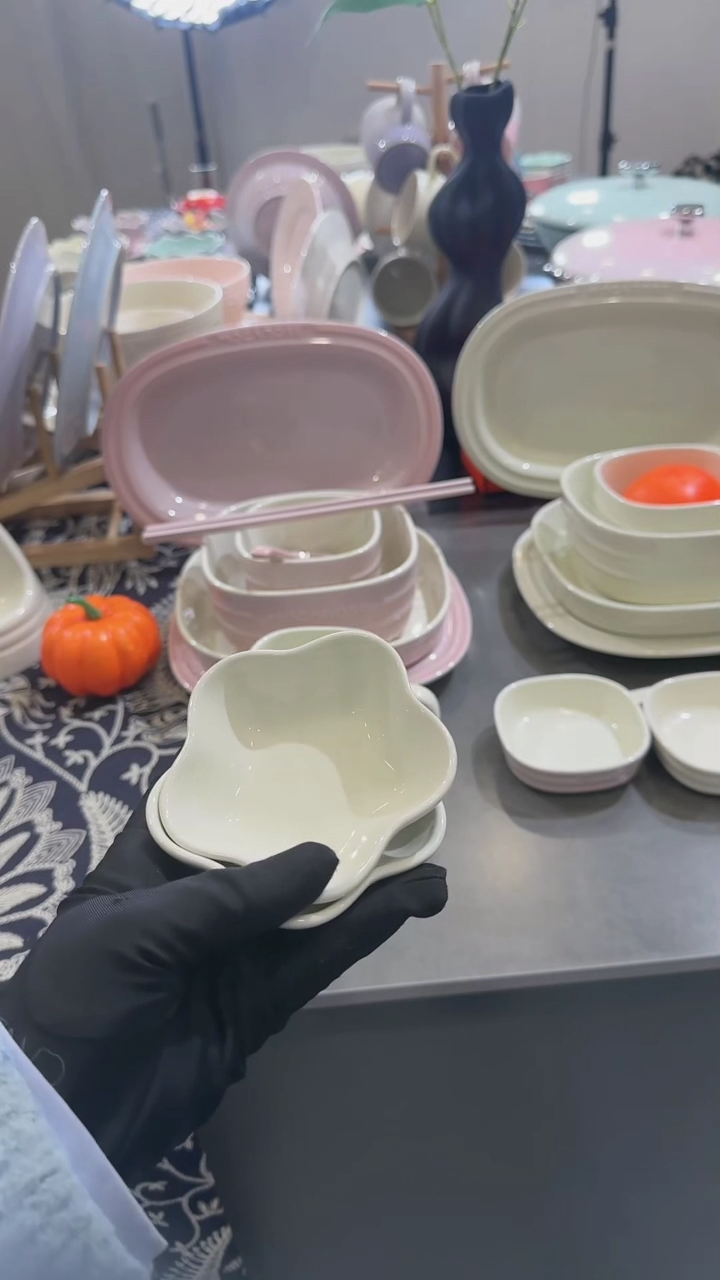 【闪购商品】瓷2件套奶油白花瓣蘸料碟