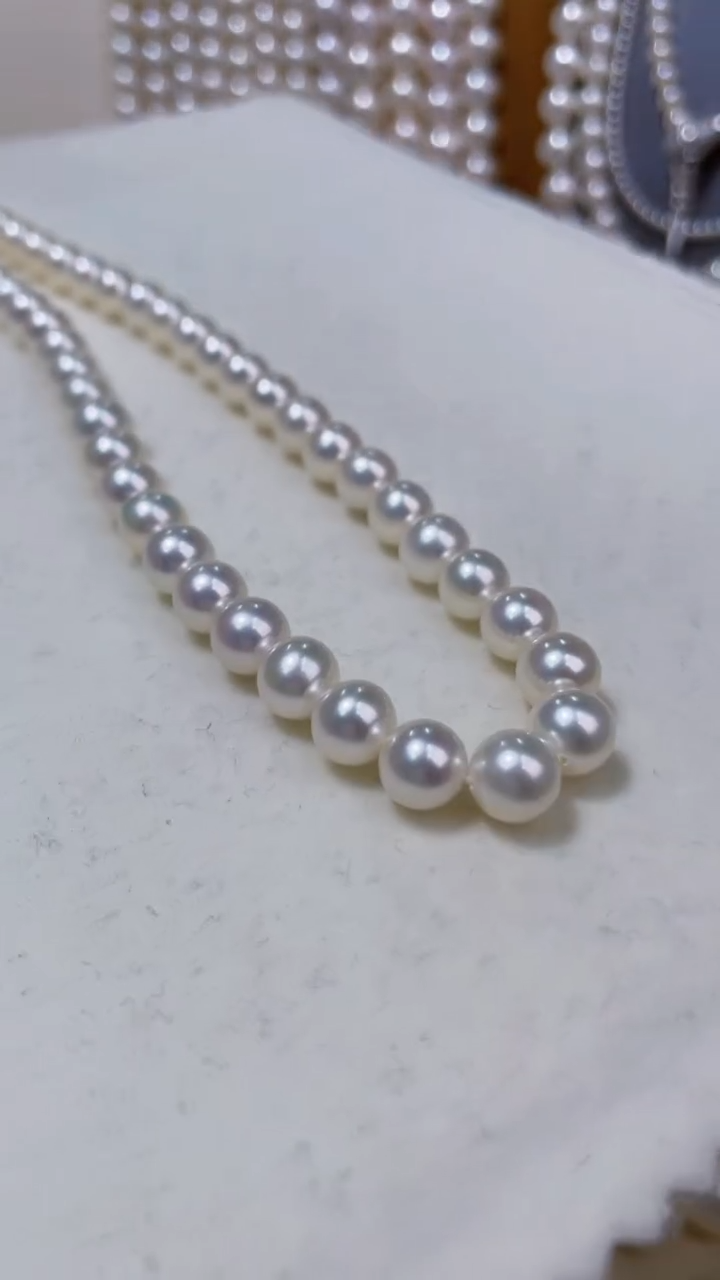 【闪购商品】淡水珍珠银S925镶嵌项链6.5-7.5MM