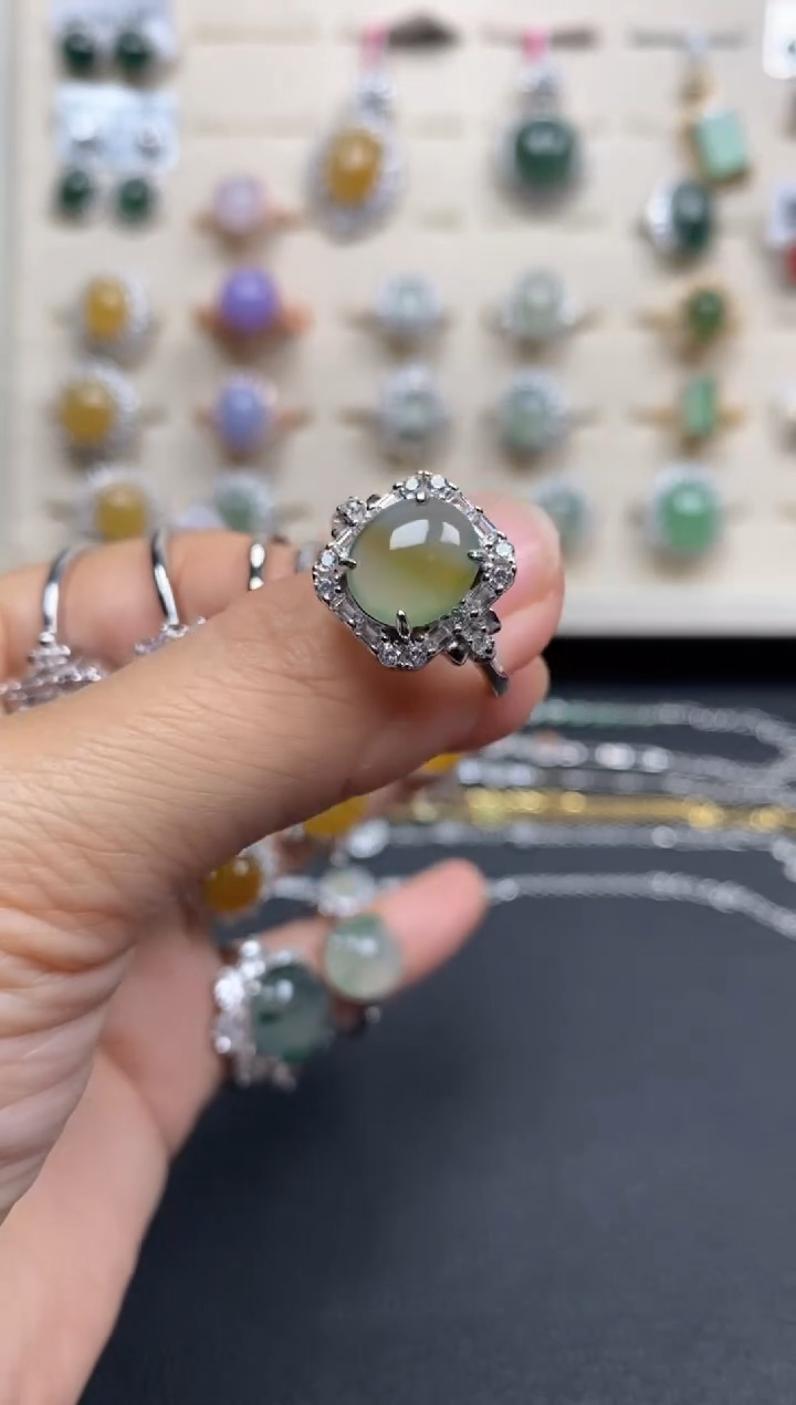 【闪购商品】翡翠戒指银S925镶嵌111111111