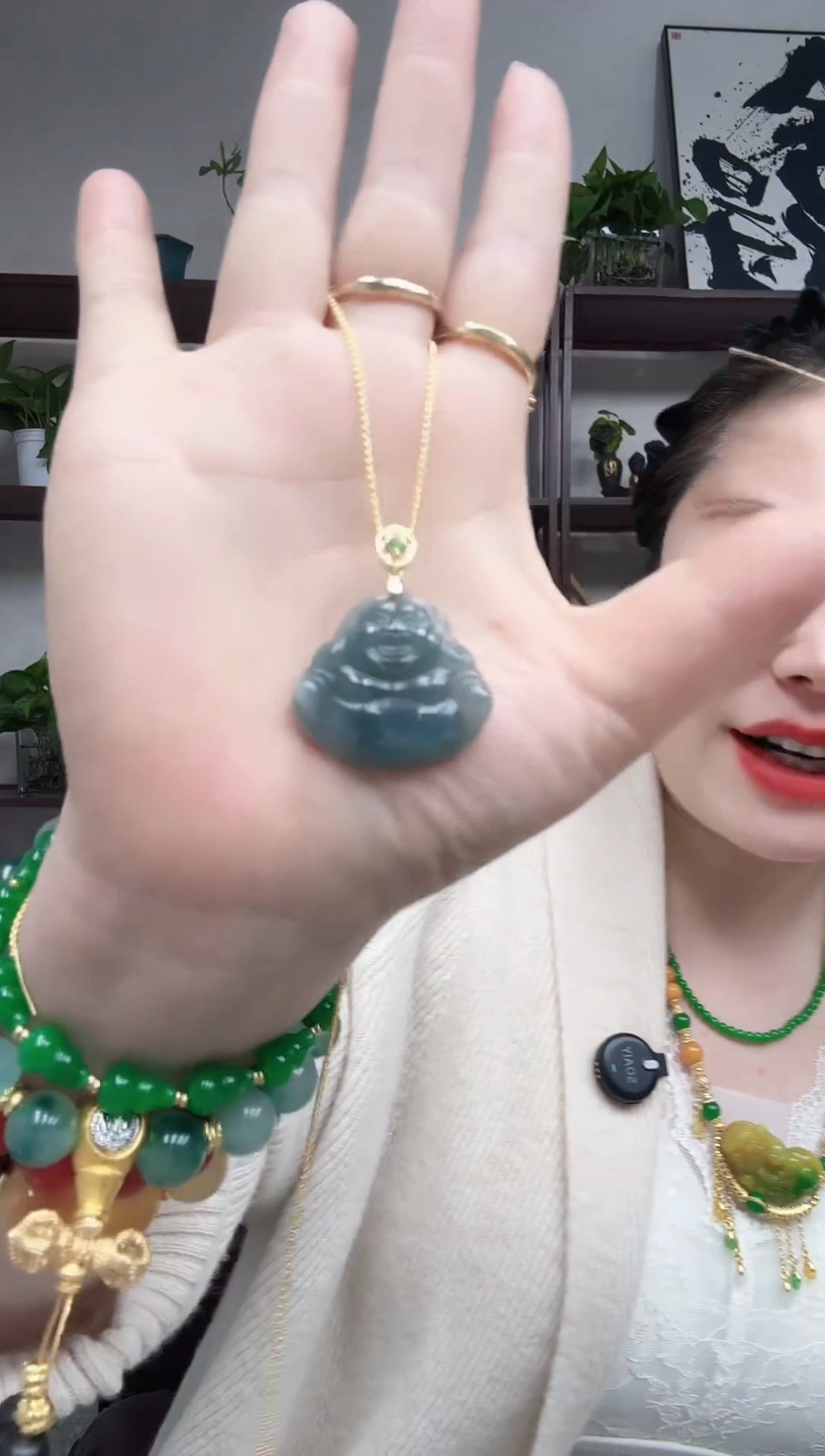 吊坠(赠链)未镶嵌翡翠蓝水佛公