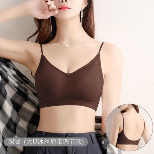 U型美背内衣女聚拢打底背心爆款吊带抹胸夏性感小胸加厚显大文胸