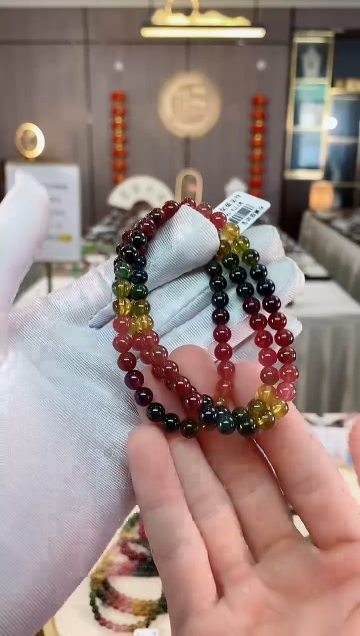 三圈手串6mm+未镶嵌碧玺（多样性发一条）xion