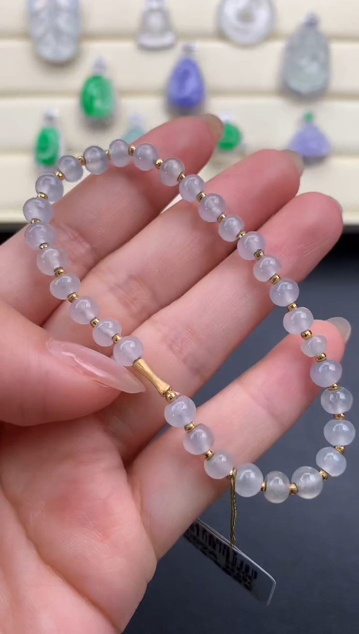 【闪购商品】翡翠颈饰18K金镶嵌Q607     