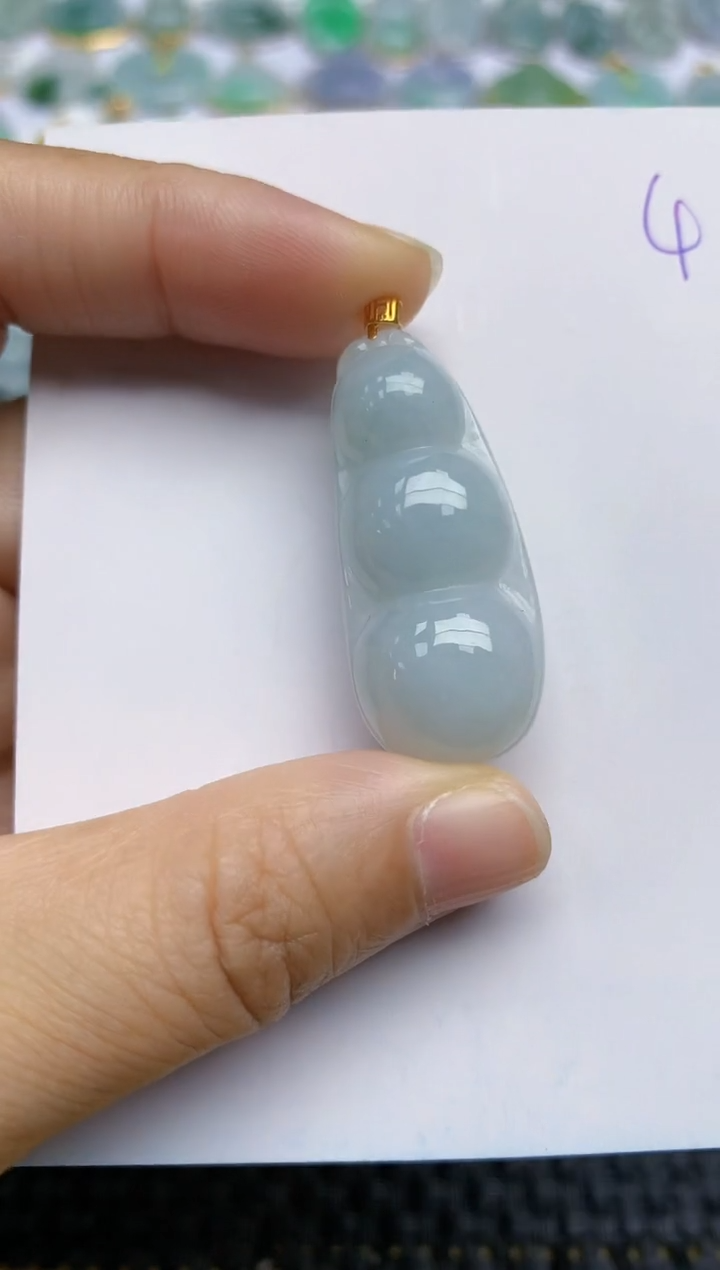 【闪购商品】翡翠挂件18K金镶嵌天然A货翡翠 4