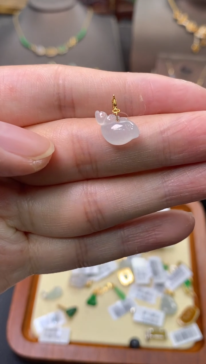 【闪购商品】翡翠颈饰18K金镶嵌净货13947