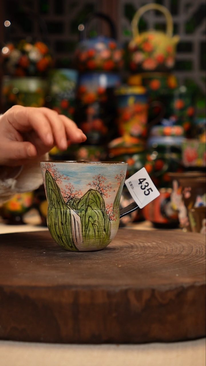 紫砂油画手绘釉下彩435