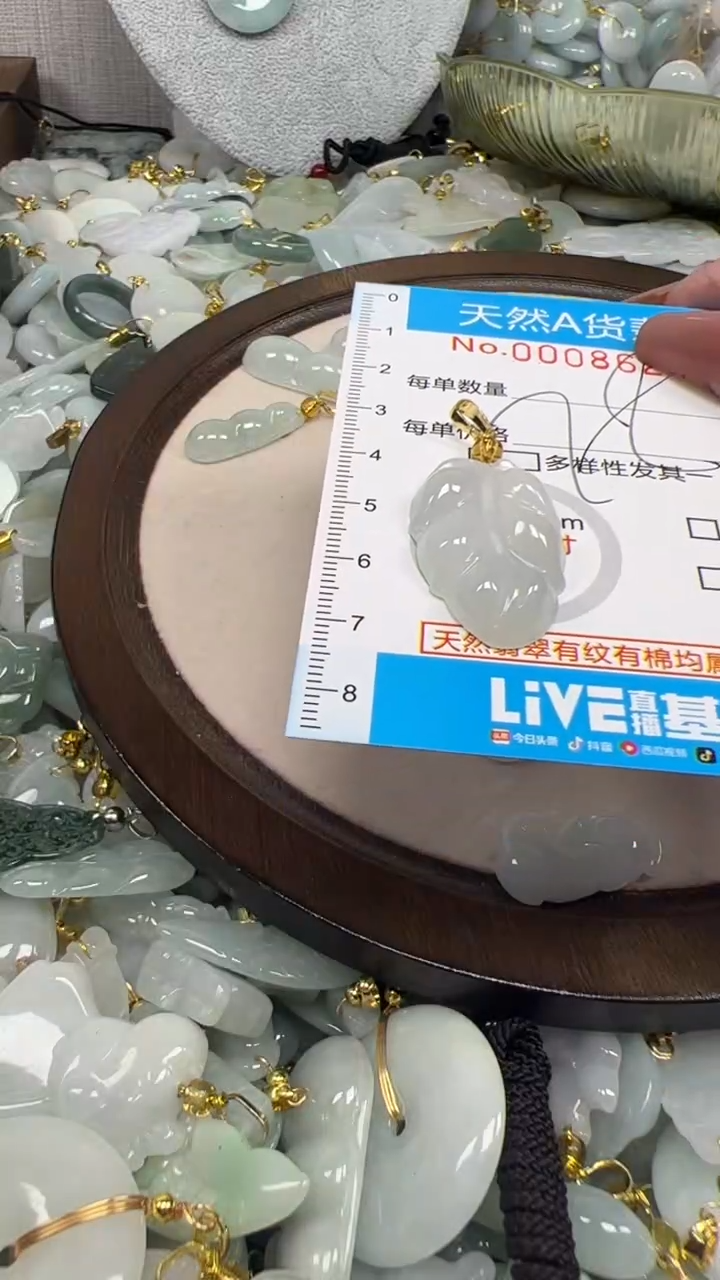 翡翠未镶嵌颈饰净货挂件-8624