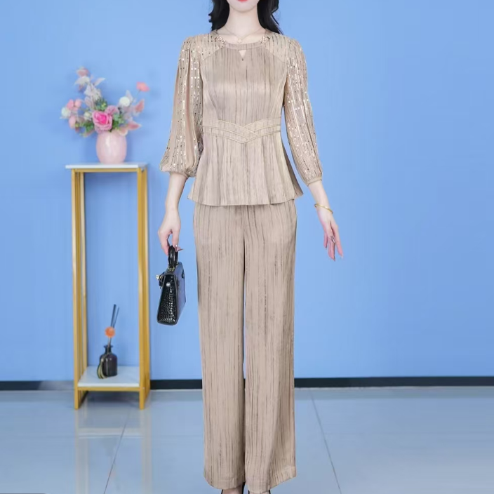 AM春季新款套装两件套时尚优雅减龄洋气套装气质