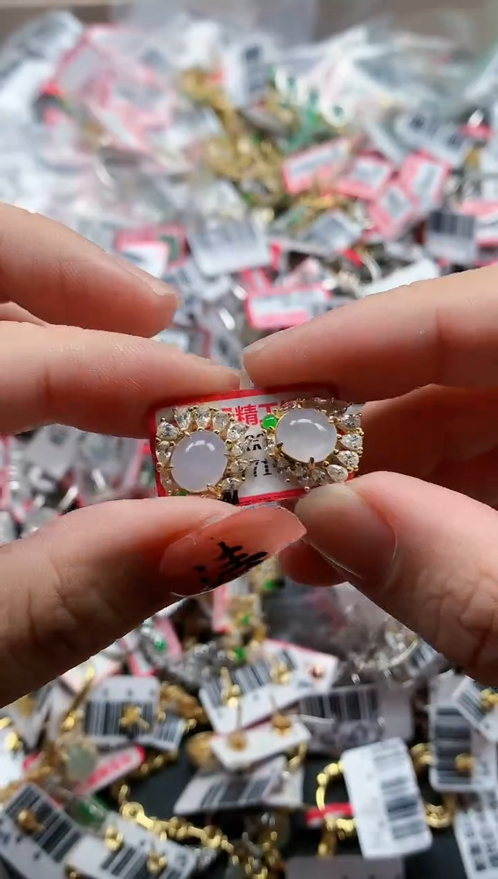 银S925镶嵌戒指翡翠天然A货缅甸翡翠