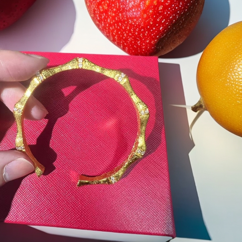 传承高奢--拉丝竹节开口手镯Q24AK