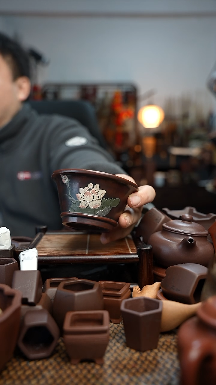 紫砂花盆平*数長木軒精品紫砂