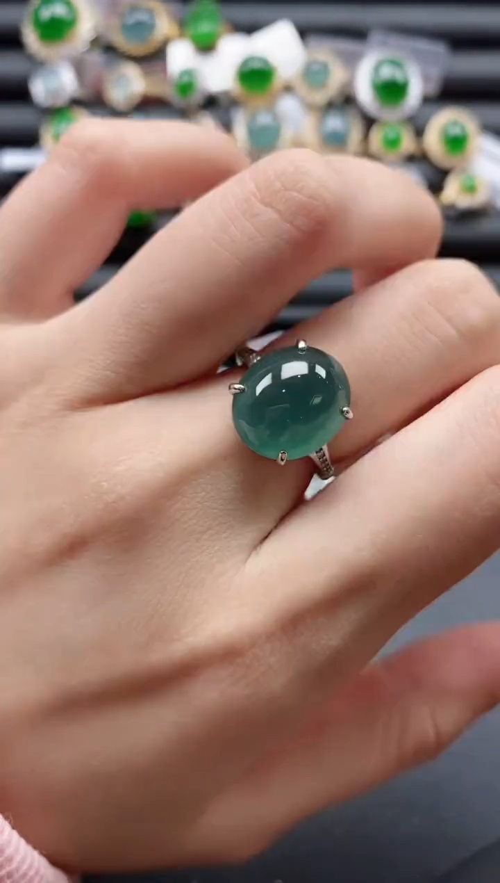 【闪购商品】翡翠戒指银S925镶嵌51511