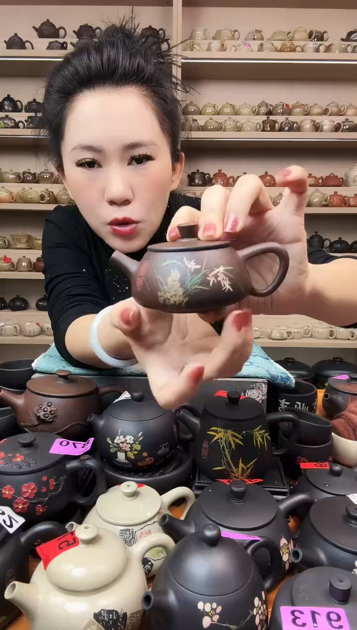 壶130cc 菩提纹彩填石瓢 746