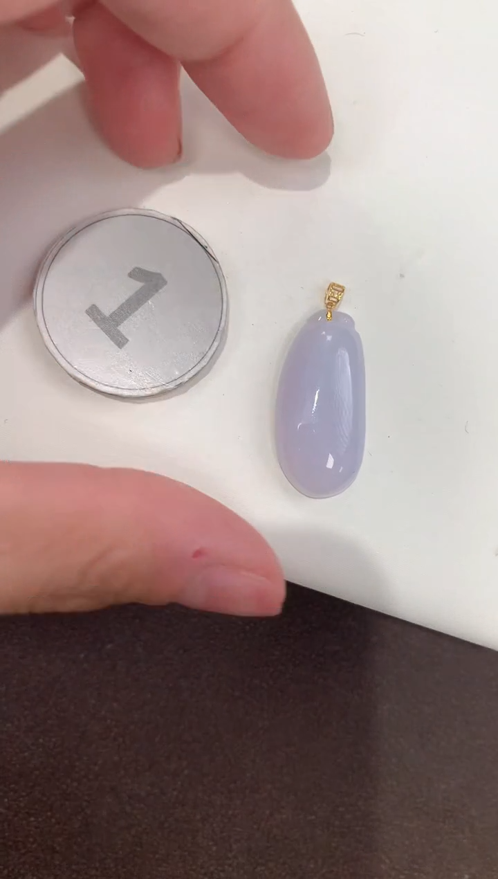 颈饰18K金镶嵌翡翠天然缅甸a货翡翠