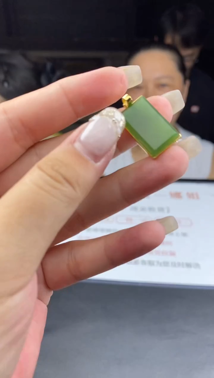 和田玉银S925镶嵌吊坠(不含链)多样性-吊坠-D9007