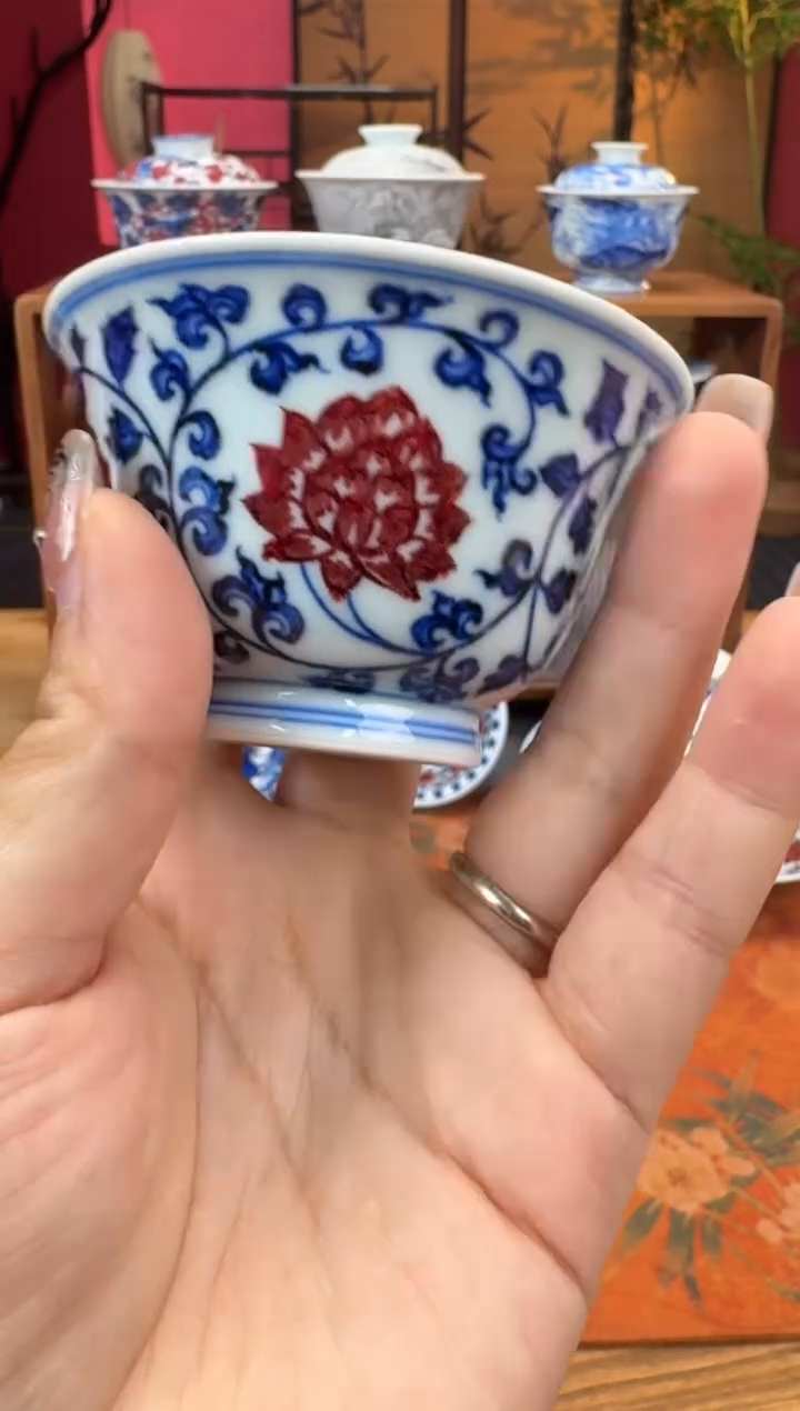 永明尚玩四季花撇口杯
