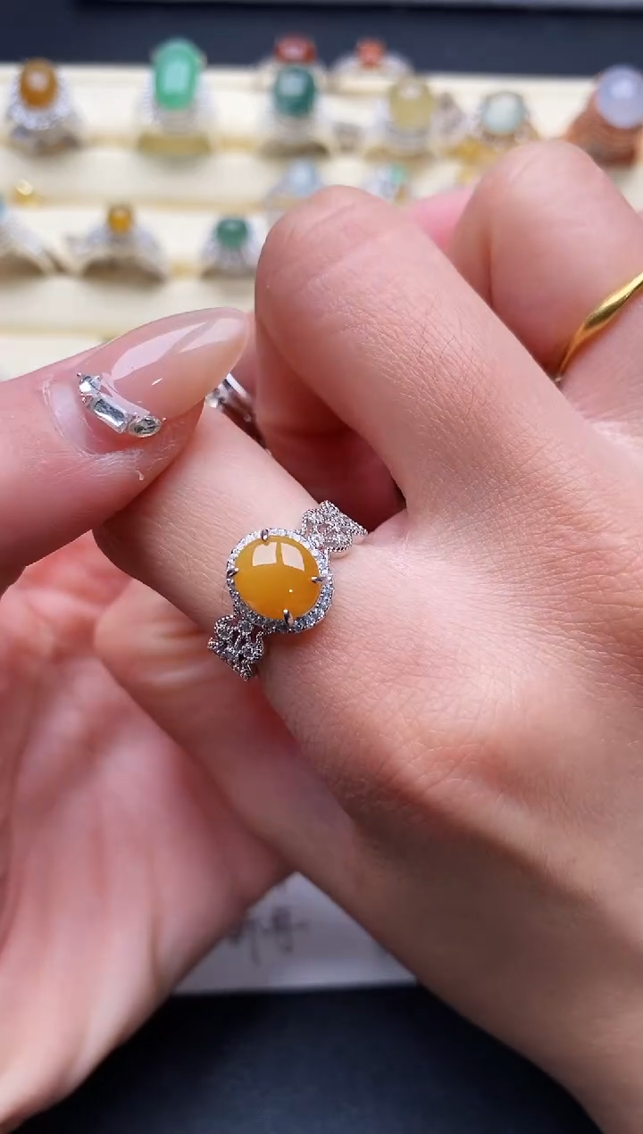 【闪购商品】翡翠戒指银S925镶嵌3333333+10