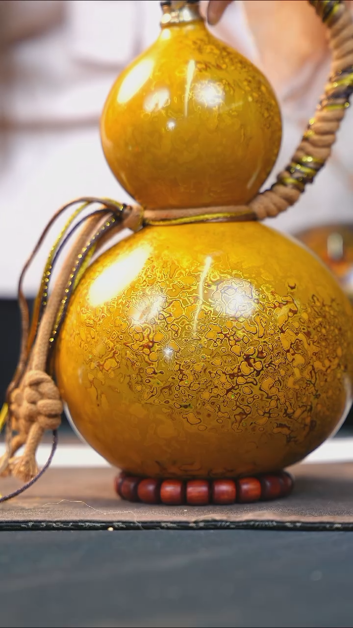 【闪购商品】WY375漆艺酒葫芦不包手串及旋转底座