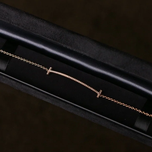 99新 Tiffany & Co./蒂芙尼 小花6欢 微笑 大号 满钻 手链