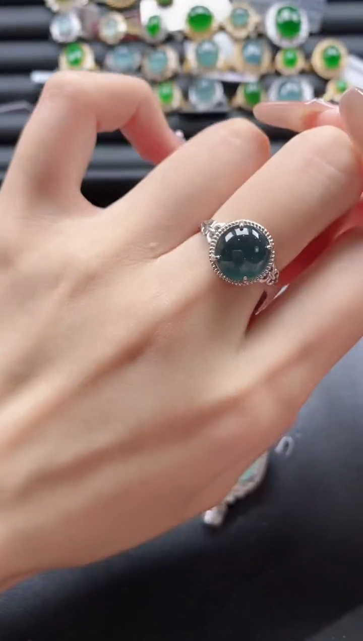 【闪购商品】翡翠戒指银S925镶嵌51511