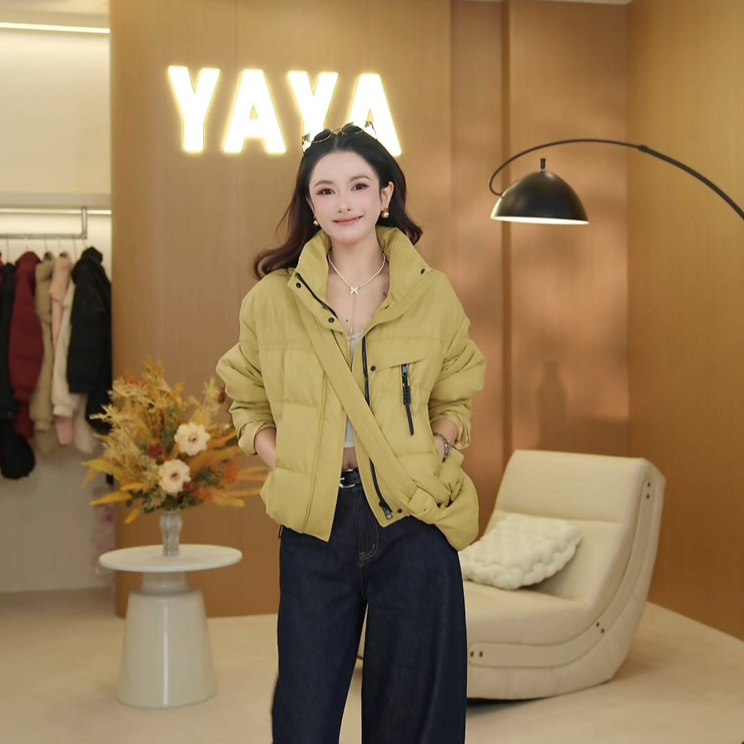 鸭鸭羽绒服女冬季新品时尚休闲女士鸭绒保暖短款外套YE5B603865L