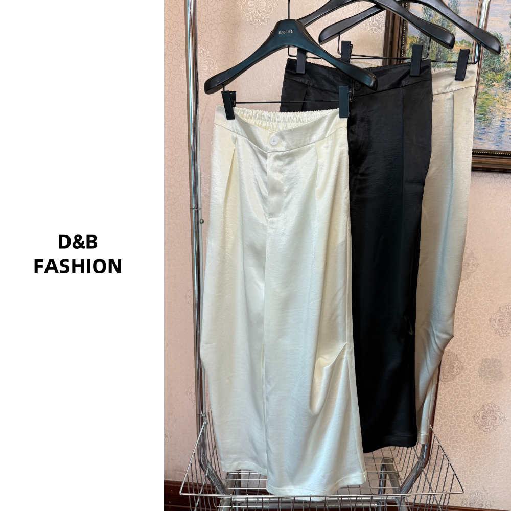 夏季新款高级感高腰宽松显瘦垂感直筒九分裤889