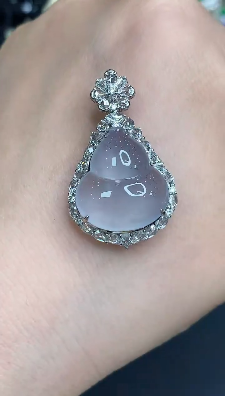 颈饰18K金镶嵌翡翠729-中国好珍宝